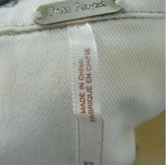 Free People White Distressed Hooded Denim Jacket - Picture 2 of 3